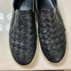 Ecco Soft 7 Woven Slip On Black Leather Size 39